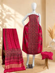 Premium Ajrakh Hand Block Print Modal Silk 3-Piece Suit Set with Zari Pallu Dupatta