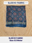 Premium Dola Silk Ajrakh Hand Block Print Natural Dye 2-Piece Suit with Zari Border Dupatta