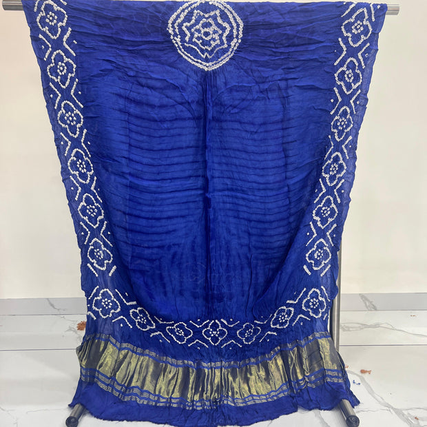 Blue & Black Modal Silk Tie & Dye Bandhani Dupatta 3 Piece Suits
