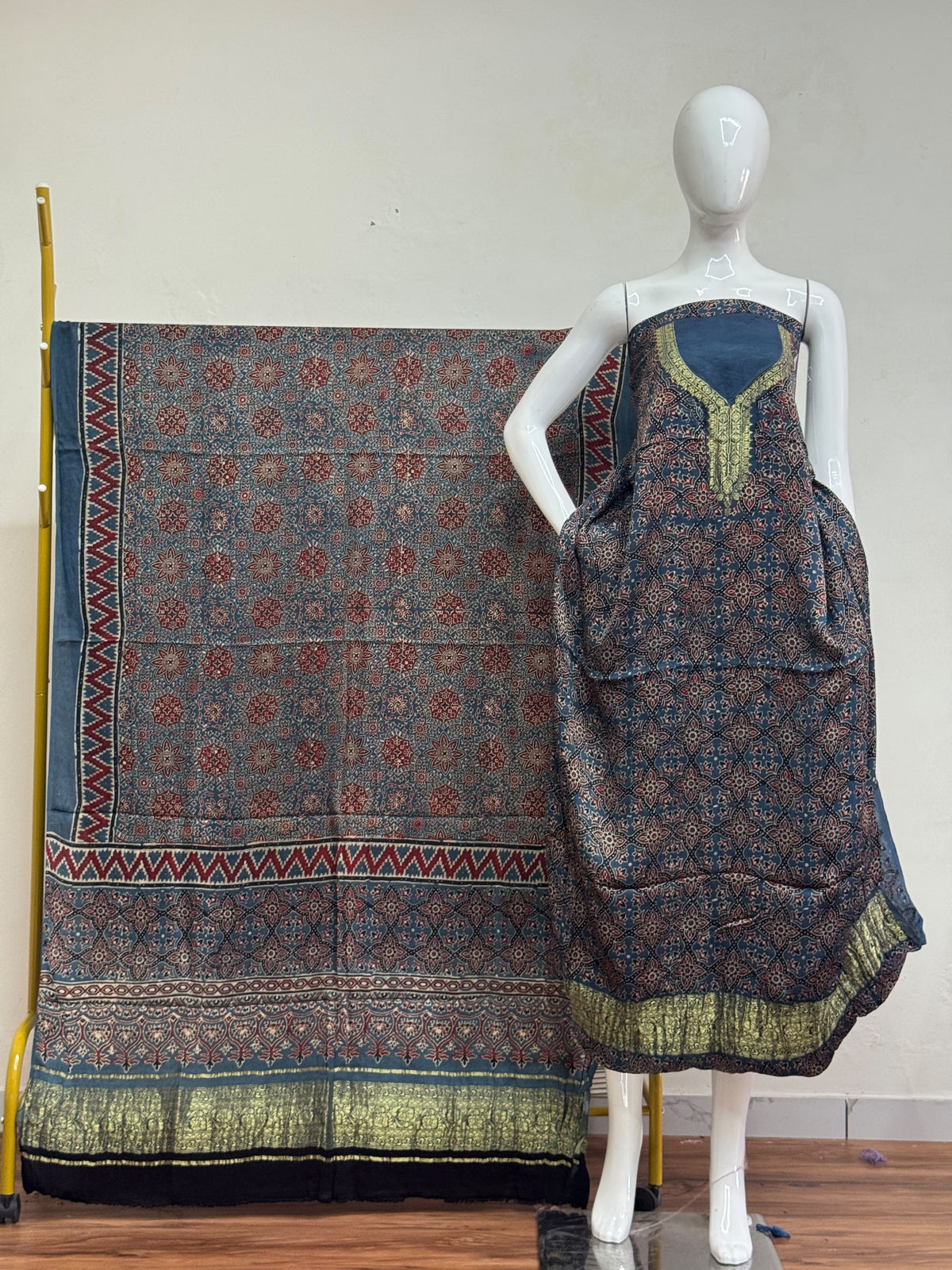 Premium Modal Silk Nakshi Zari Top & Dupatta 2-Piece Set 11 - The Ajrakh Studio