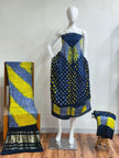 Premium Modal Silk Shibori Multi-Color Bandhej 3-Piece Suit 05 - The Ajrakh Studio