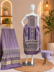 Premium Purple Ajrakh Hand Block Print Modal Silk 3-Piece Suit Set with Zari Pallu Dupatta