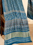 Premium Ajrakh Hand Block Print Modal Silk 3-Piece Suit Set with Zari Pallu Dupatta