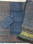 Havi Pure Modal Silk Ajrakh Natural Dye Zari Pallu Suit 10 - The Ajrakh Studio