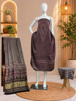 Ajrakh Hand Block Print Natural Dye Pure Modal Silk 3 Piece Suit with Zari Pallu Dupatta
