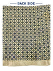 Premium Dola Silk Ajrakh Hand Block Print Natural Dye 2-Piece Suit with Zari Border Dupatta