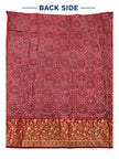 Premium Dola Silk Ajrakh Hand Block Print Natural Dye 2-Piece Suit with Zari Border Dupatta