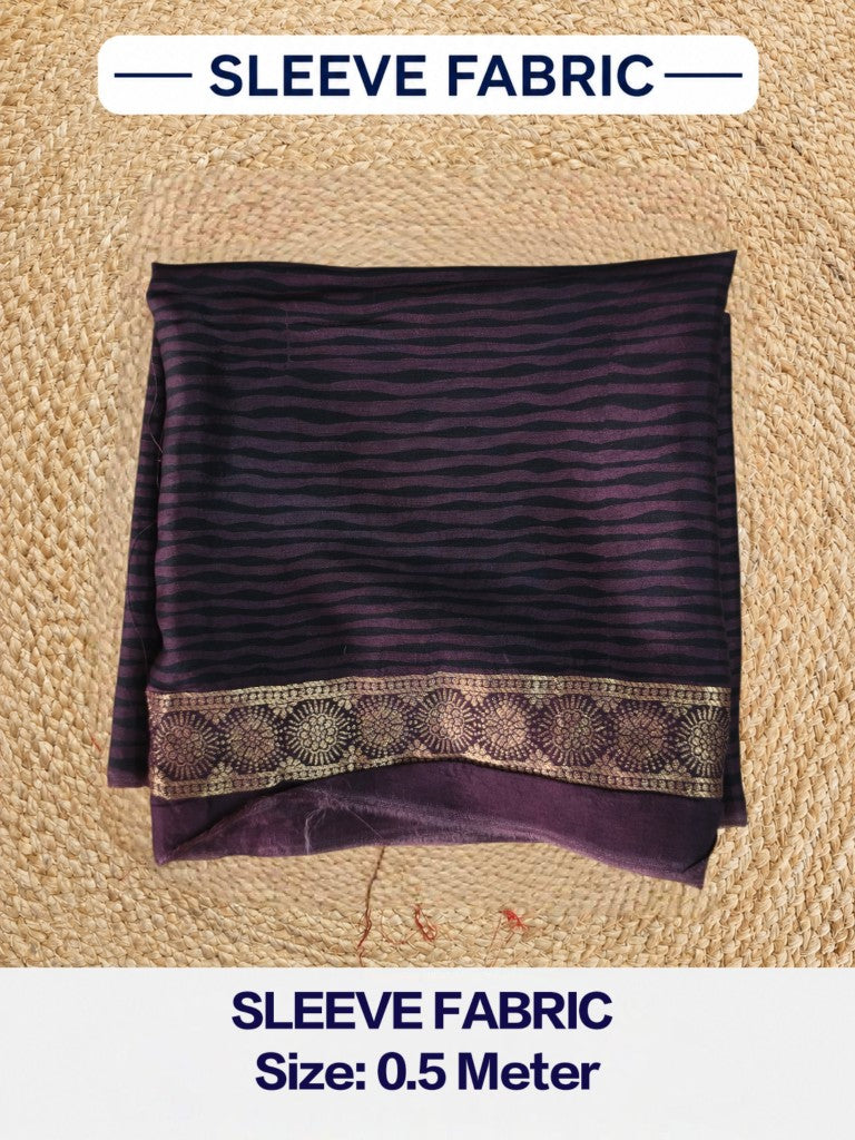 Premium Dola Silk Ajrakh Hand Block Print Natural Dye 2-Piece Suit with Zari Border Dupatta