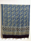Ajrakh Modal Silk Natural Dye Dupatta with Tassels 15 - The Ajrakh Studio
