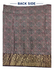 Premium Dola Silk Ajrakh Hand Block Print Natural Dye 2-Piece Suit with Zari Border Dupatta