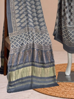 Premium  Ajrakh Hand Block Print Modal Silk 3-Piece Suit Set with Zari Pallu Dupatta