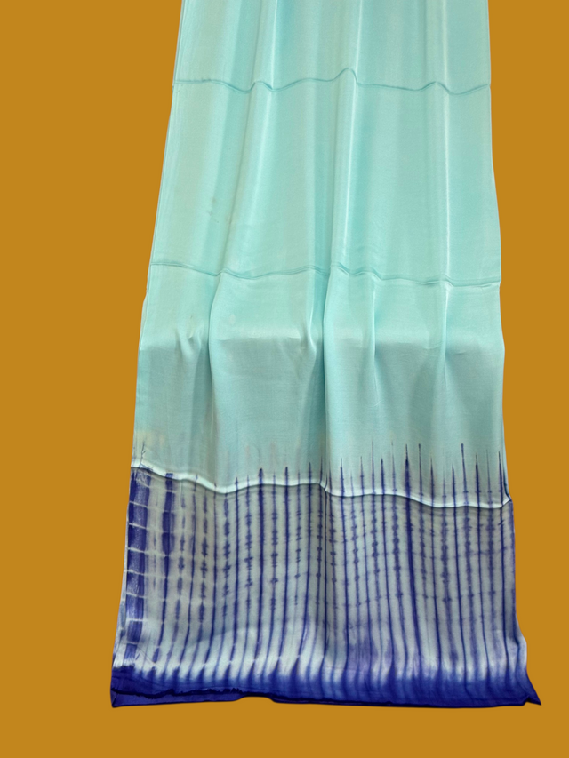 Pure Modal Silk Handcrafted Tie-Dye Suit Set with Plain Bottom