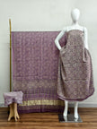 Havi Modal Silk Ajrakh Neptol Dye & Discharge Print Panel Design 3-Piece Suit - The Ajrakh Studio