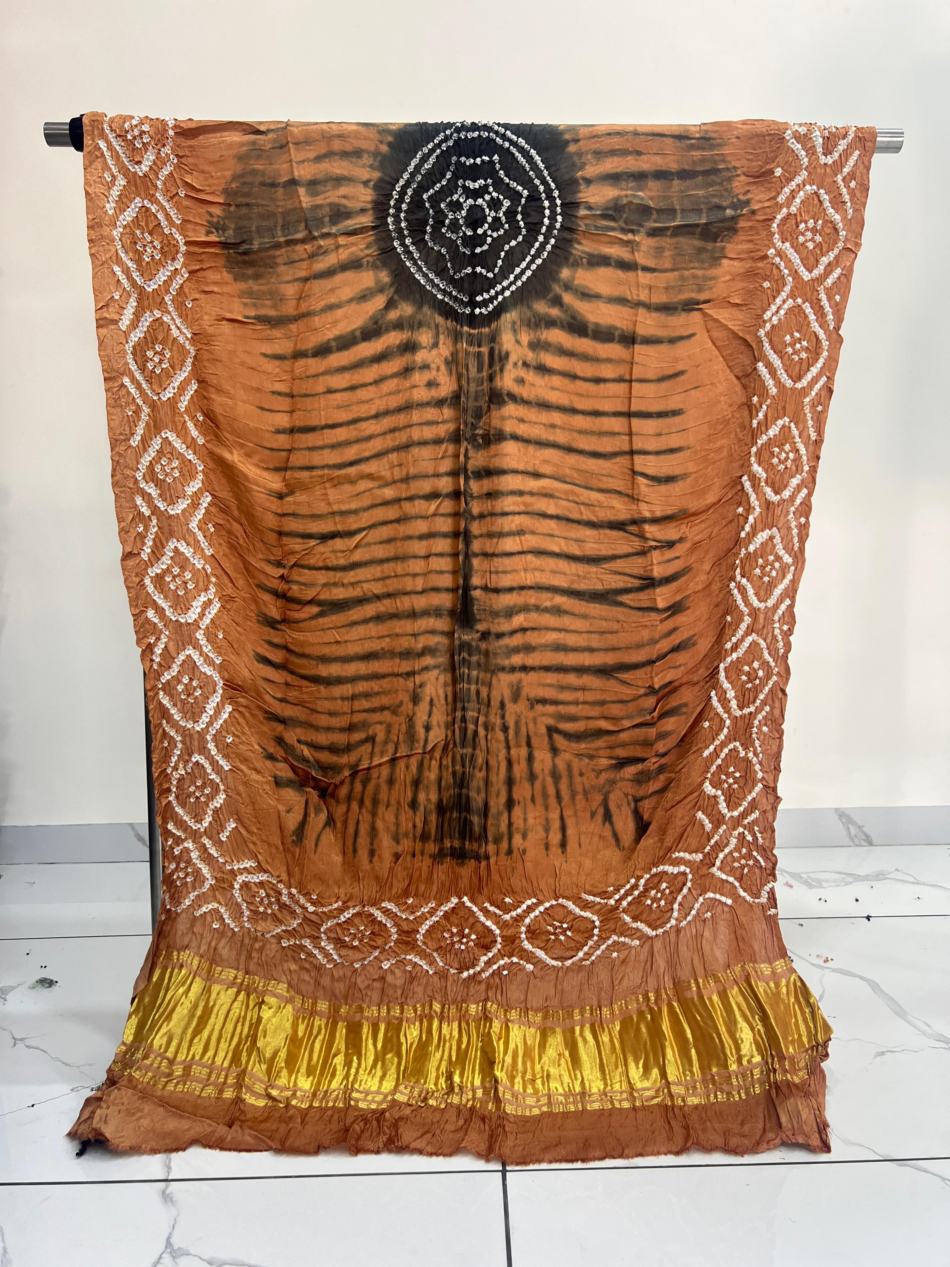 Rust & Black Modal Silk Tie & Dye Bandhani Dupatta 3 Piece Suits