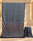 Elegant Modal Silk Ajrakh Hand Block Print Natural Dye Saree - The Ajrakh Studio