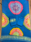 Modal Silk Bandhani Multi Color Zari Pallu Suit 03 - The Ajrakh Studio