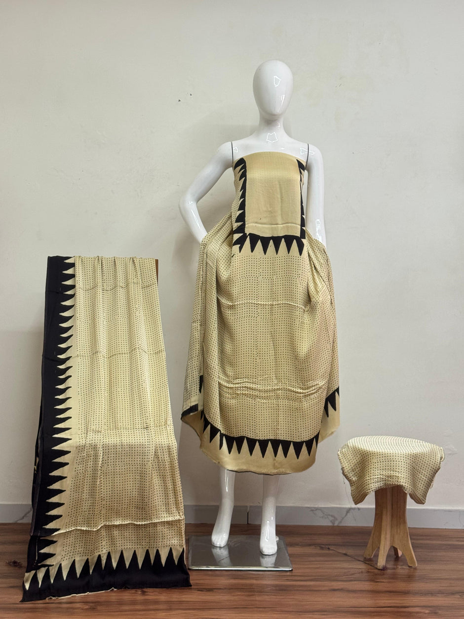 Havi Pure Modal Silk Ajrakh Hand Block Print Natural Dye Suit 100 - The Ajrakh Studio