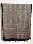 Ajrakh Modal Silk Natural Dye Dupatta with Tassels 24 - The Ajrakh Studio