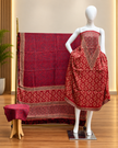 Havi Pure Modal Silk Ajrakh Hand Block Print Natural Dye 3-Piece Suit - The Ajrakh Studio