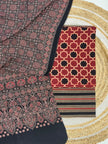 Pure Cotton Ajrakh Screen Print Natural Dye 3-Piece Suit 01 - The Ajrakh Studio
