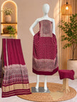 Premium  Ajrakh Hand Block Print Modal Silk 3-Piece Suit Set with Zari Pallu Dupatta