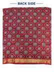 Premium Dola Silk Ajrakh Hand Block Print Natural Dye 2-Piece Suit with Zari Border Dupatta