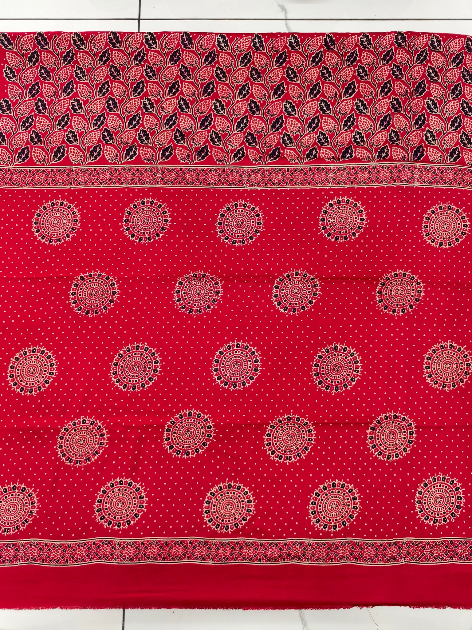 Premium Ajrakh Hand Block Print Modal Silk 3-Piece Suit Set with Zari Pallu Dupatta