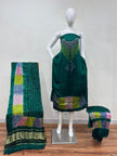 Modal Silk Bandhani Multi Bandhej Neck Shibori Daman Suit 06 - The Ajrakh Studio