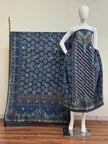Meena Kari Dola Silk Ajrakh Hand Block Print 2-Piece Suit 07 - The Ajrakh Studio