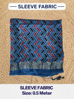 Premium Dola Silk Ajrakh Hand Block Print Natural Dye 2-Piece Suit with Zari Border Dupatta