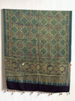 Ajrakh Modal Silk Natural Dye Dupatta with Tassels 22 - The Ajrakh Studio