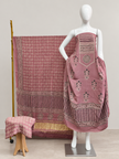 Havi Modal Silk Ajrakh Neptol Dye & Discharge Print Panel Design 3-Piece Suit - The Ajrakh Studio