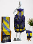Multi-Color Shibori Modal Silk Unstitched Suit with Bandhani Border & Zari Dupatta