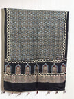 Ajrakh Modal Silk Natural Dye Dupatta with Tassels 14 - The Ajrakh Studio