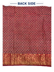 Premium Dola Silk Ajrakh Hand Block Print Natural Dye 2-Piece Suit with Zari Border Dupatta