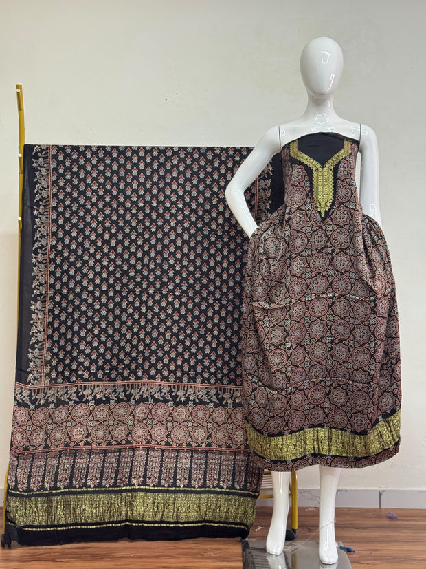 Premium Modal Silk Nakshi Zari Top & Dupatta 2-Piece Set 04 - The Ajrakh Studio