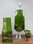 Modal Silk Bandhani Multi Bandhej Neck Shibori Daman Suit 01 - The Ajrakh Studio