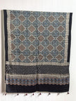 Ajrakh Modal Silk Natural Dye Dupatta with Tassels 10 - The Ajrakh Studio