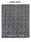 Premium Dola Silk Ajrakh Hand Block Print Natural Dye 2-Piece Suit with Zari Border Dupatta