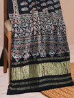Ajrakh Hand Block Print Natural Dye Pure Modal Silk 3 Piece Suit with Zari Pallu Dupatta