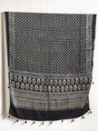 Ajrakh Modal Silk Natural Dye Dupatta with Tassels 06 - The Ajrakh Studio