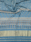 Premium Ajrakh Hand Block Print Modal Silk 3-Piece Suit Set with Zari Pallu Dupatta