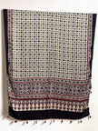 Ajrakh Modal Silk Natural Dye Dupatta with Tassels 39 - The Ajrakh Studio