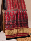 Ajrakh Hand Block Print Natural Dye Pure Modal Silk 3 Piece Suit with Zari Pallu Dupatta
