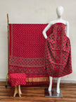 Havi Modal Silk Ajrakh Neptol Dye & Discharge Print Panel Design 3-Piece Suit - The Ajrakh Studio