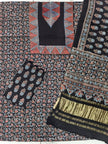 Havi Pure Modal Silk Ajrakh Natural Dye Zari Pallu Suit 08 - The Ajrakh Studio