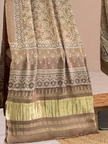 Premium  Ajrakh Hand Block Print Modal Silk 3-Piece Suit Set with Zari Pallu Dupatta
