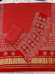 Premium Ajrakh Hand Block Print Modal Silk 3-Piece Suit Set with Zari Pallu Dupatta