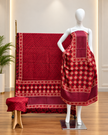 Havi Pure Modal Silk Ajrakh Hand Block Print Natural Dye 3-Piece Suit - The Ajrakh Studio