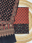 Pure Cotton Ajrakh Screen Print Natural Dye 3-Piece Suit 08 - The Ajrakh Studio